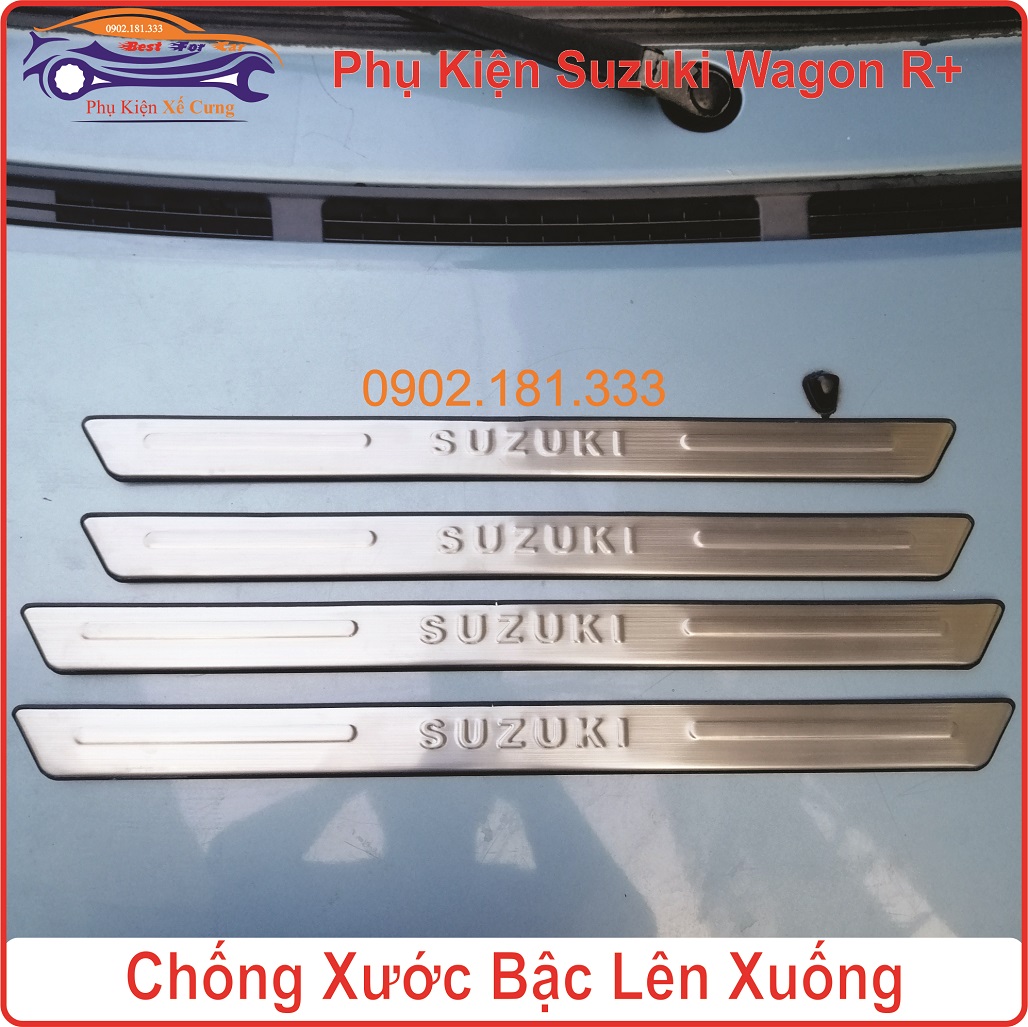 Ốp inox chắn bùn bậc lên xuống suzuki wagon r+