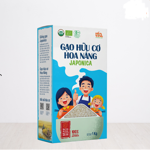 Gạo Japonica hữu cơ Hoa Nắng 1kg