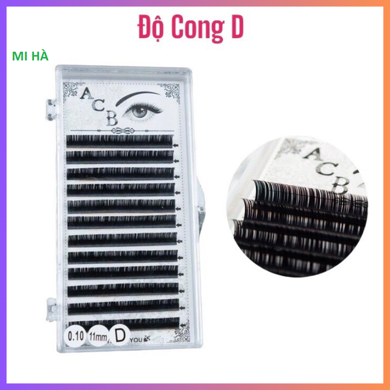 Mi Khay ACB Độ Cong D_Mi ACB Chất Mi Silk Hàn,Hộp  Lông Mi Đen,Mềm, Dễ Bắt Keo, Nối Classic,Tạo Fan Mi,Thiết Kế, Chập Sợi, Tập Nối_ PHỤ LIỆU MI HÀ