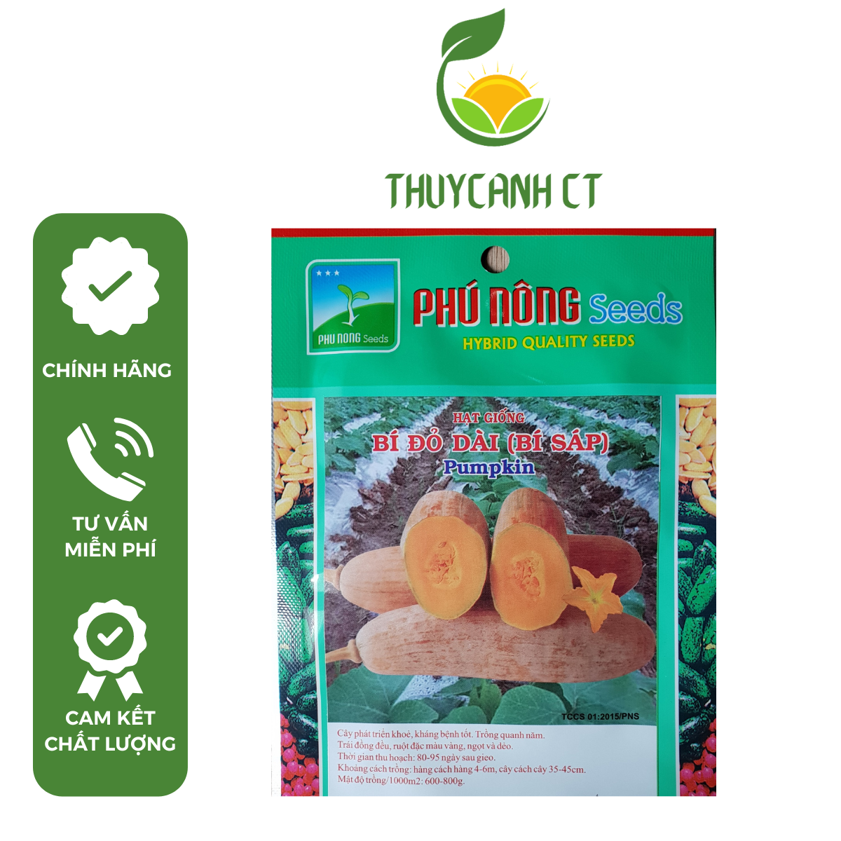 Hạt giống bí đỏ dài phunongseeds - 10g