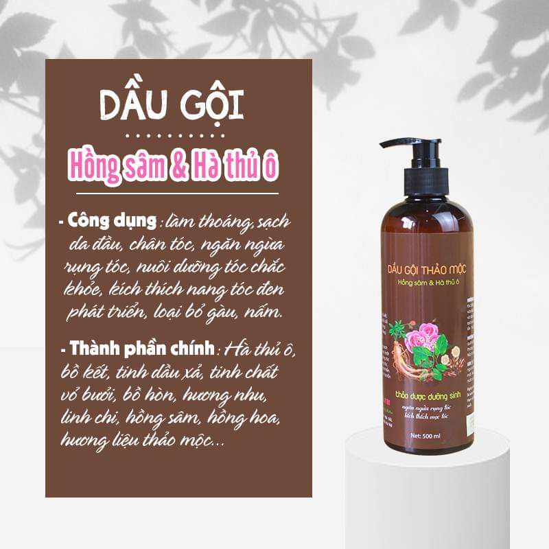 Dầu gội hồng sâm và hà thủ ô