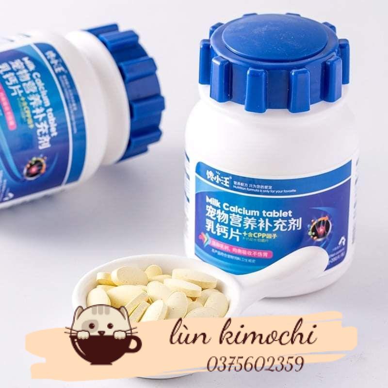 Viên Canxi Sữa Dê Siêu Thơm Lọ 200Viên Dành Cho Chó Mèo