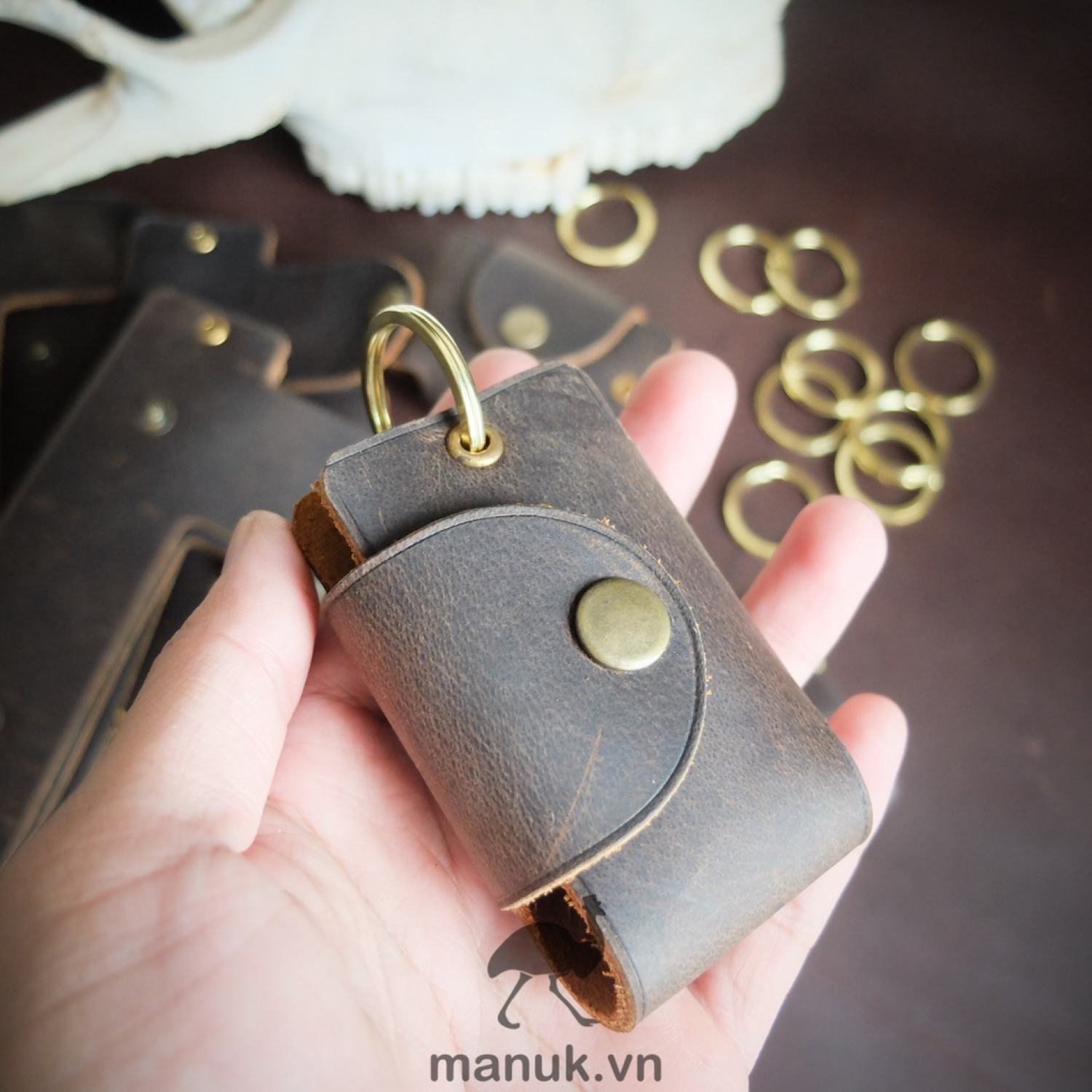 Bao da chùm khóa | Bao da remote cửa | Móc chùm khóa chống trầy