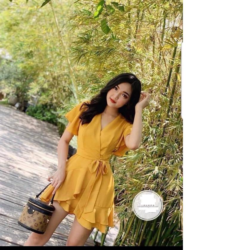 FREESHIP-Đầm xòe tiểu thư thắt eo chất voan thời trang siêu đẹp cho nàng