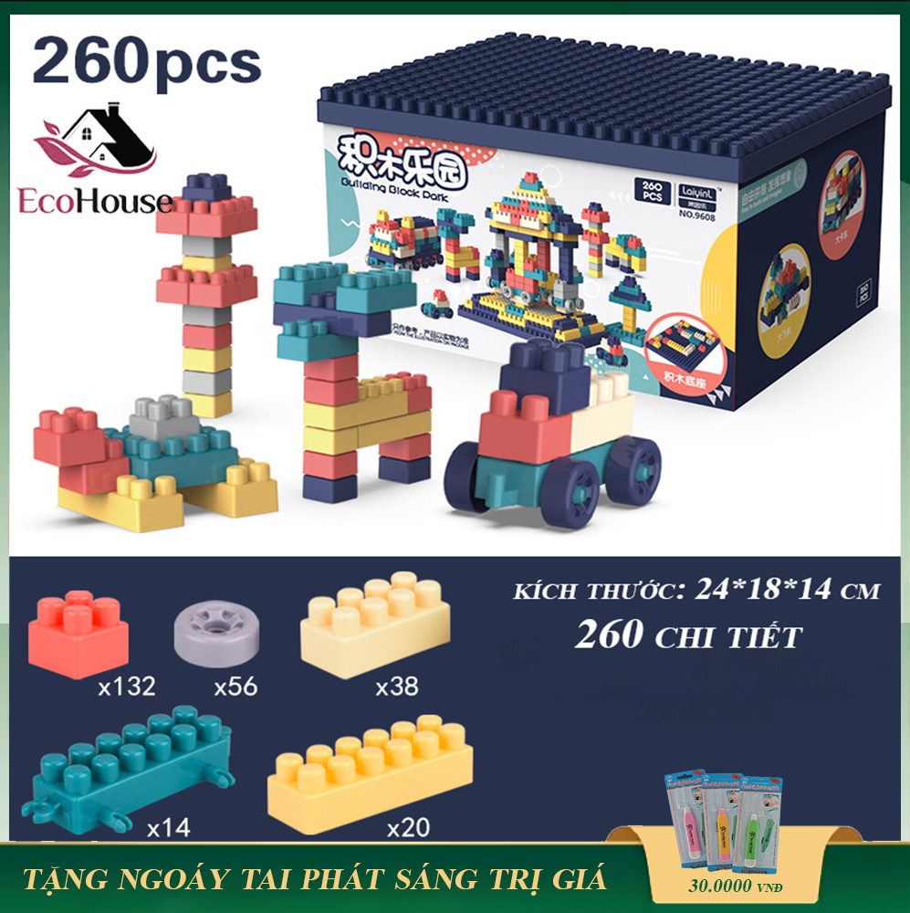 Lego xếp hình kích thích khả năng sáng tạo và tư duy của trẻ, bộ xếp hình 260, 360, 520 chi tiết phát triển trí tuệ trẻ em, bảo hành 6 tháng, lỗi đổi mới trong 7 ngày đầu nhận hàng