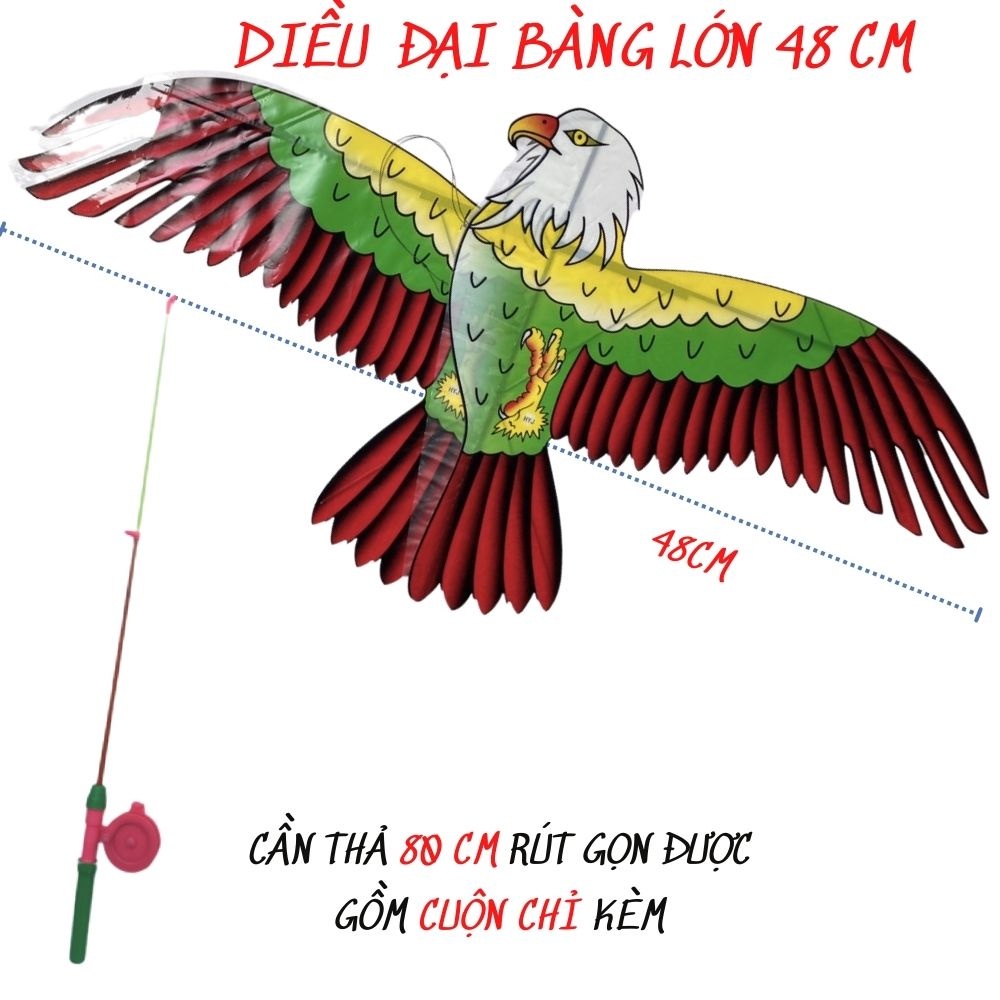 Diều đại bàng có tay cầm - Diều thả cho trẻ em mùa hè - Đồ chơi trẻ em