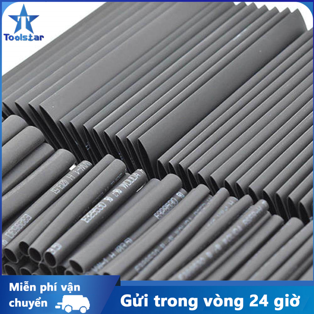 Toolstar 127/328 Cái Bộ Ống Co Nhiệt, Ống Co Nhiệt Màu Đen/Nhiều Màu Sắc Bằng Cao Su Vinyl Ống Co Nhiệt Chịu Được Thời Tiết Bộ Các Loại Ống Dây Cáp Cách Điện 2:1