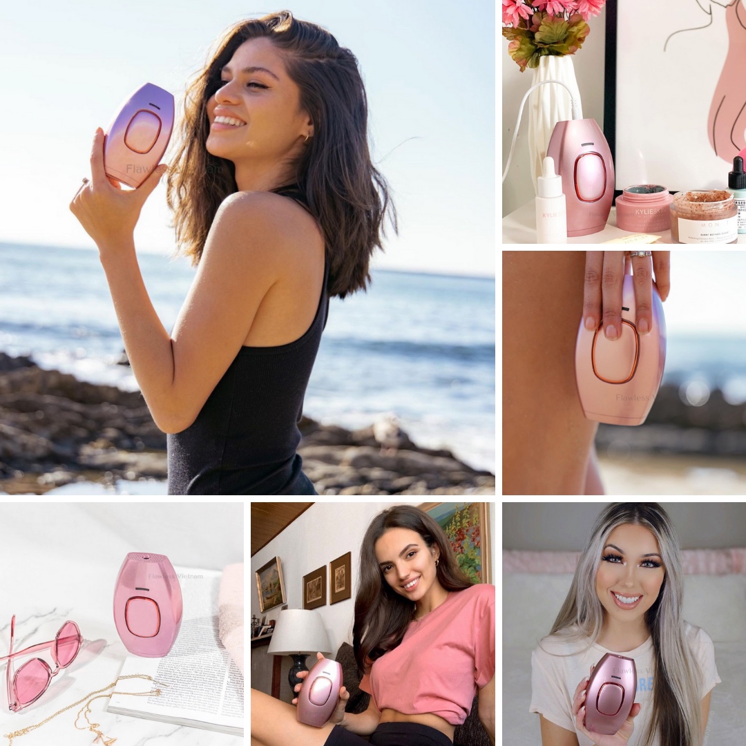 Máy triệt lông vĩnh viễn công nghệ ipl flawless - màu hồng | bảo hành 1 năm | triệt lông toàn thân