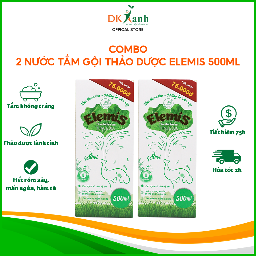 Combo 2 hộp nước tắm elemis 500ml - dk pharma