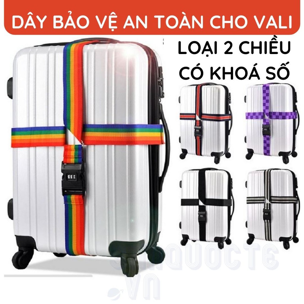 Dây Đai Bảo Vệ Hành Lý Vòng 2 Chiều Có Mật Khẩu Bảo Vệ Khoá Số An Toàn Đa Năng Đi Du Lịch