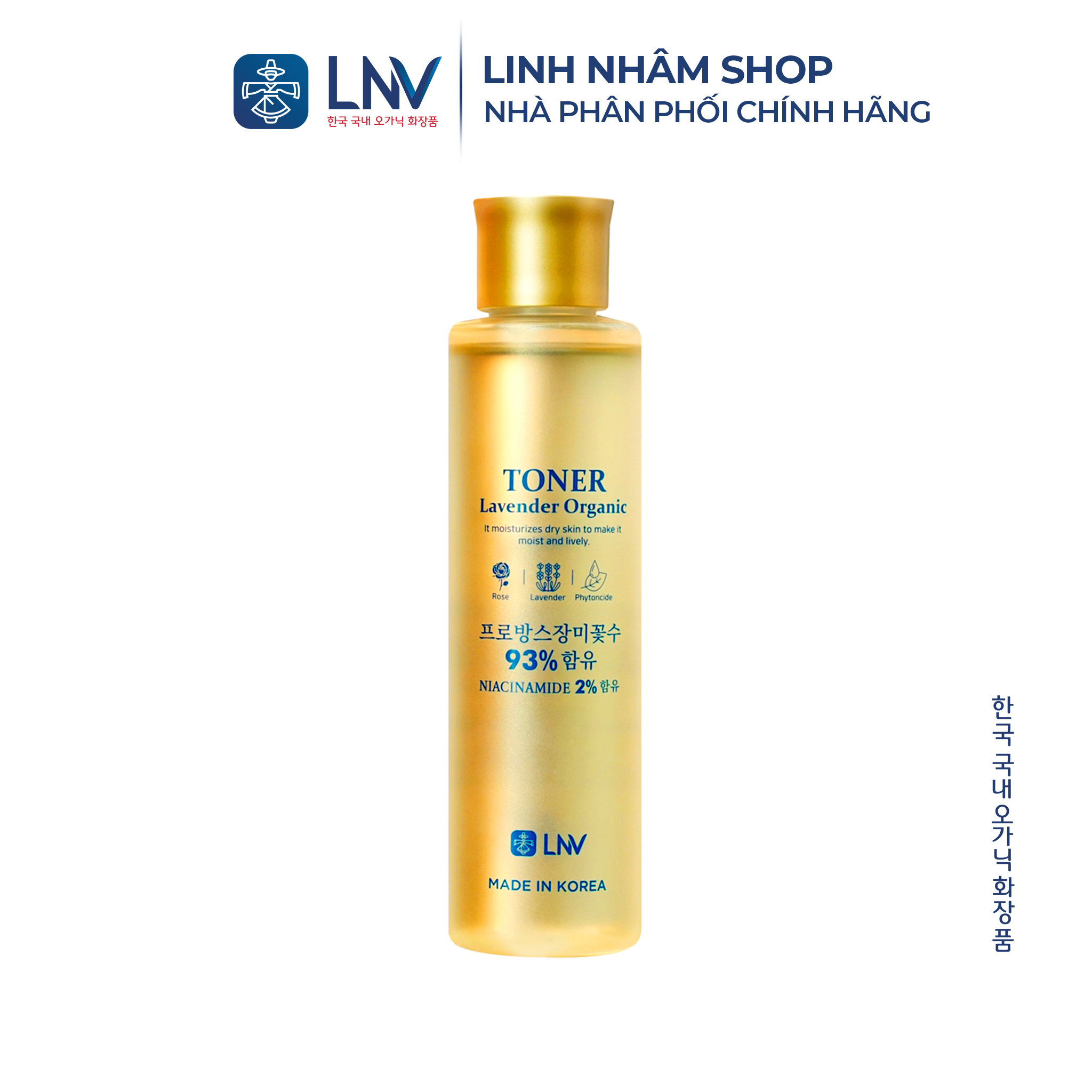 [HCM]Nước hoa hồng/Toner thiên nhiên Lavender Organic Linh Nhâm, 95% nước hoa hồng nguyên chất dành cho da dầu mụn, se khít lỗ chân lông, dưỡng ẩm, cân bằng da, cân bằng độ PH cho da, 200ml