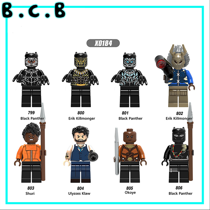 Black Panther Shuri Okoye Đồ chơi lắp ráp mô hình minifigure siêu anh hùng hãng phim Marvels X0184