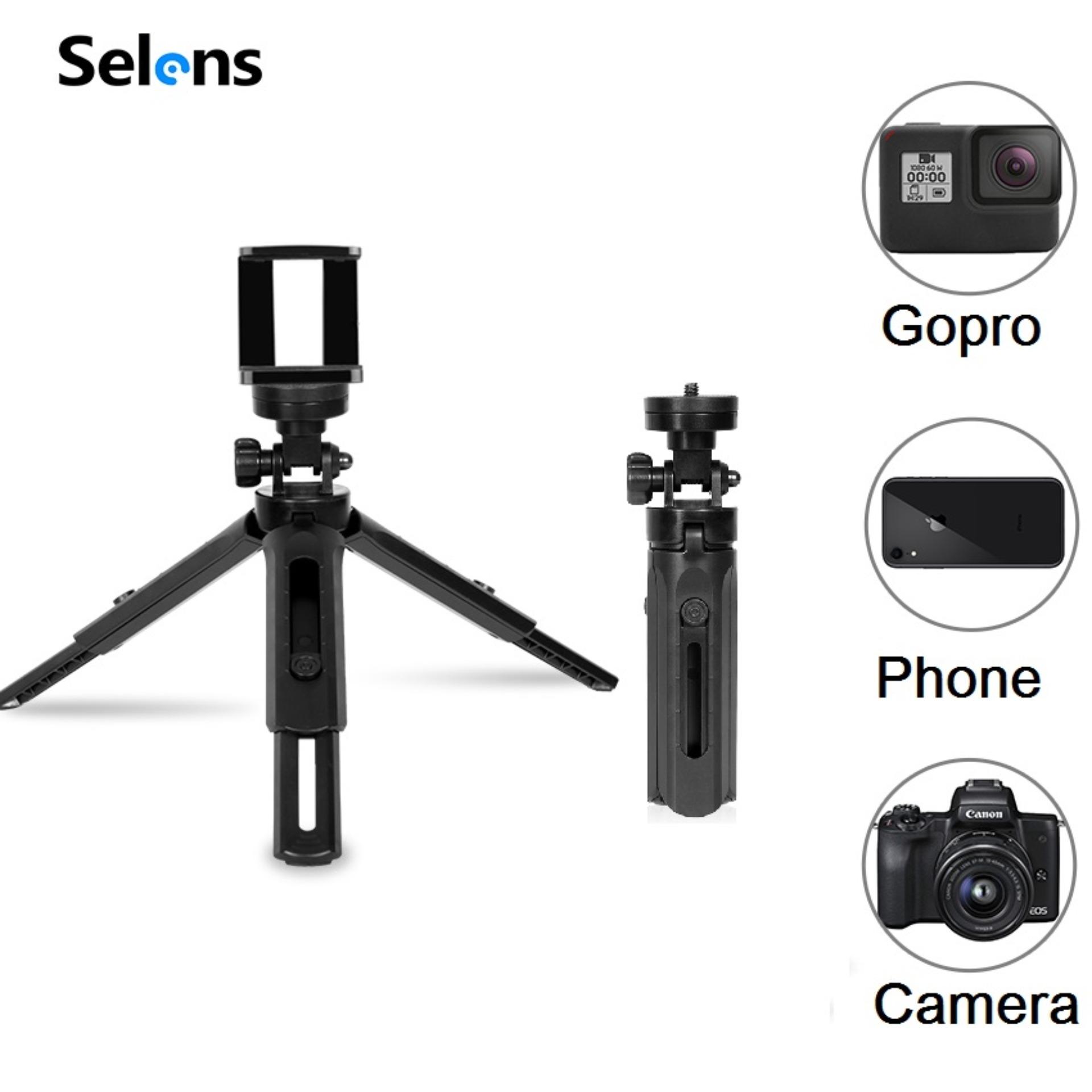 Selens Chân Máy Mini, Tay Cầm Ổn Định Có Thể Gập Được Dành Cho Máy Ảnh Kỹ Thuật Số Máy Quay Video DSLR Chân Máy Điện Thoại Điện Thoại Di Động Đèn LED