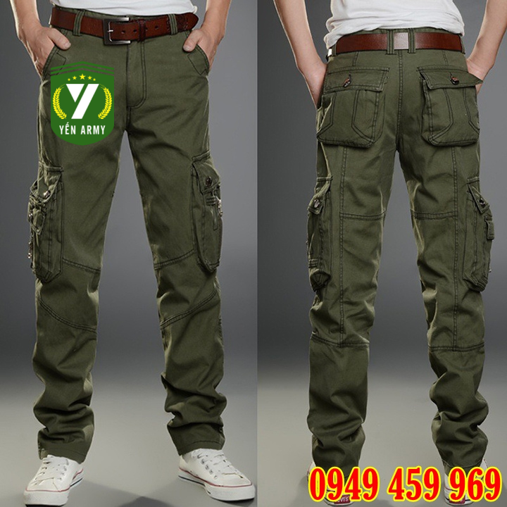 Quần Lính Nam Túi Hộp Màu Xanh Rêu / Đen - Mã Q2187