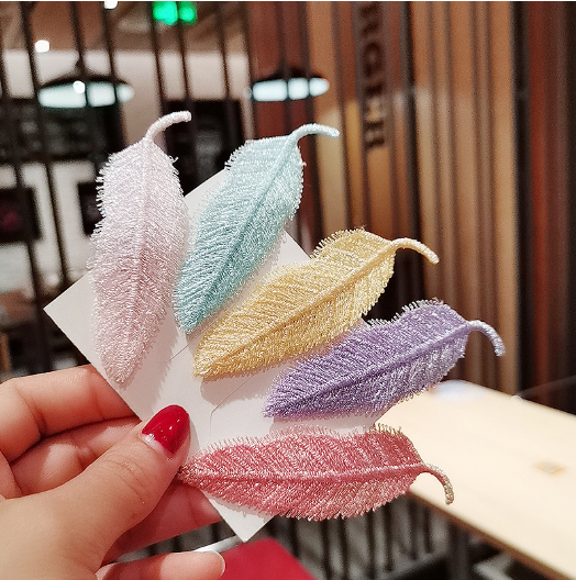 Kẹp tóc chiếc lá phong cách tiểu thư sang chảnh, phụ kiện chụp ảnh duyên dáng kẹp tóc, cặp tóc điệu đà