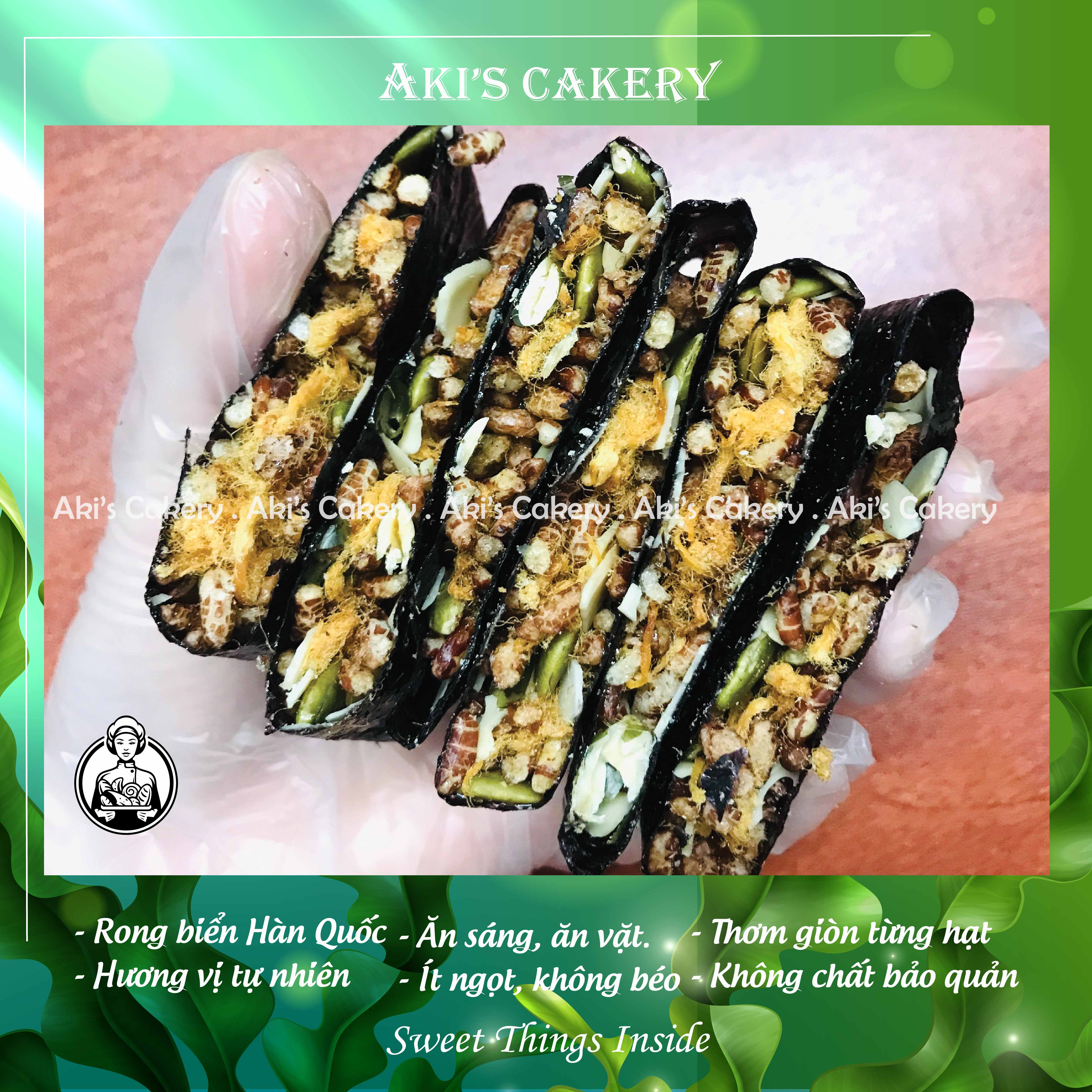 Bánh snack rong biển chà bông hạt dinh dưỡng - Aki's Cakery