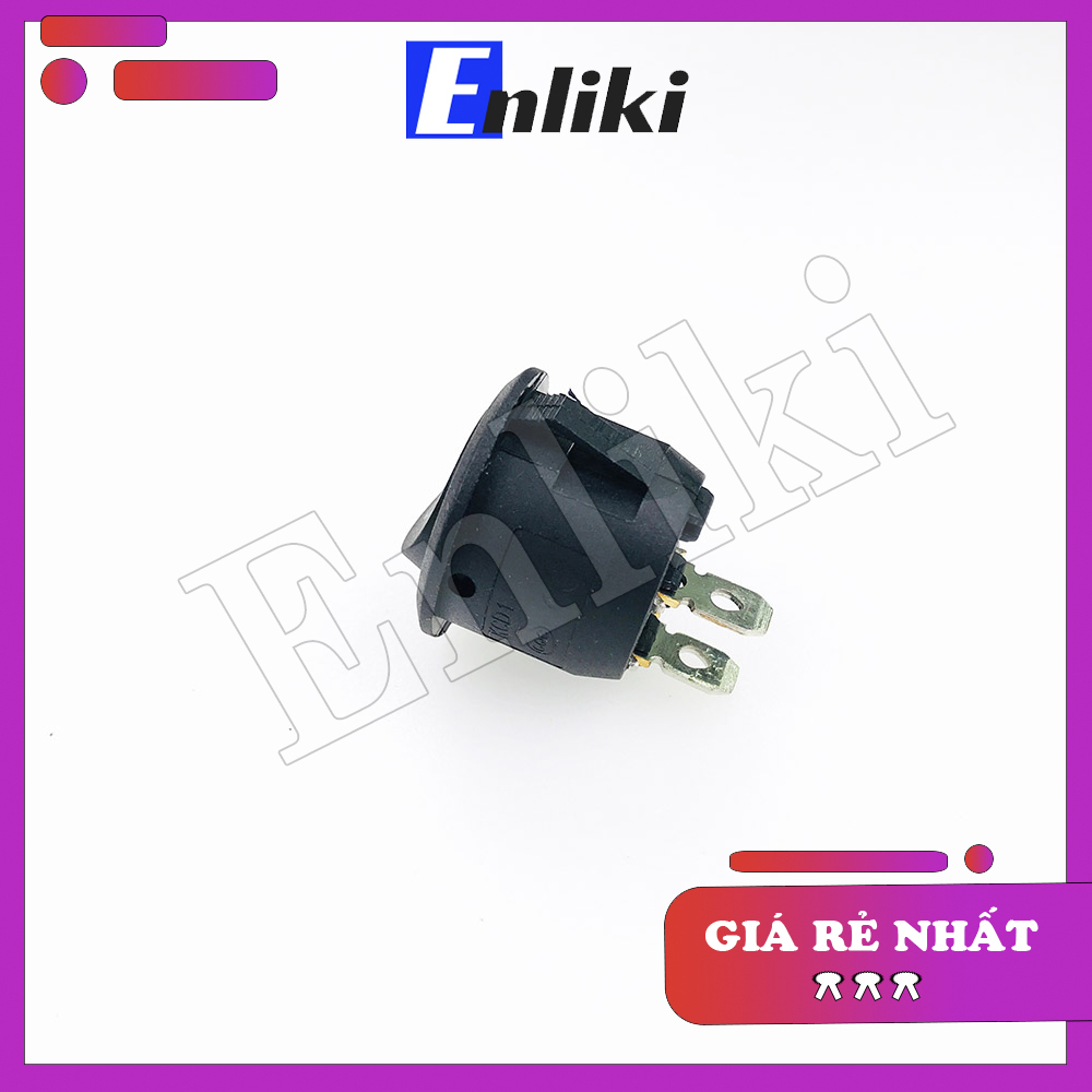 Công tắc bập bênh tròn 6a 250v 2p đen kcd1-105