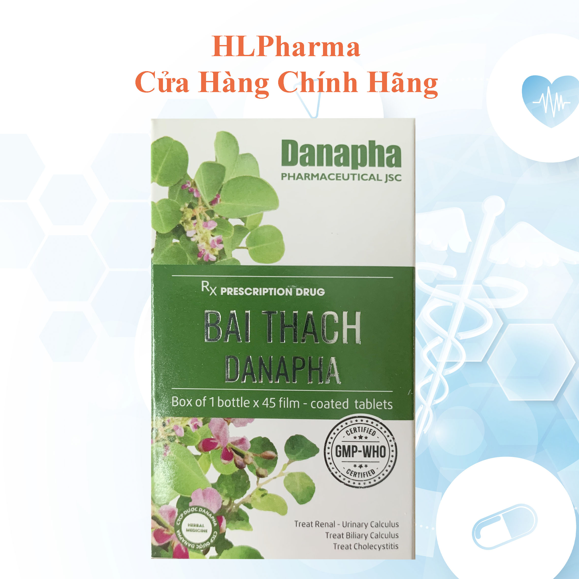Viên uống Bài Thạch ngăn sỏi thận tiết niệu,sỏi mật,viêm túi mật – lọ 45 viên