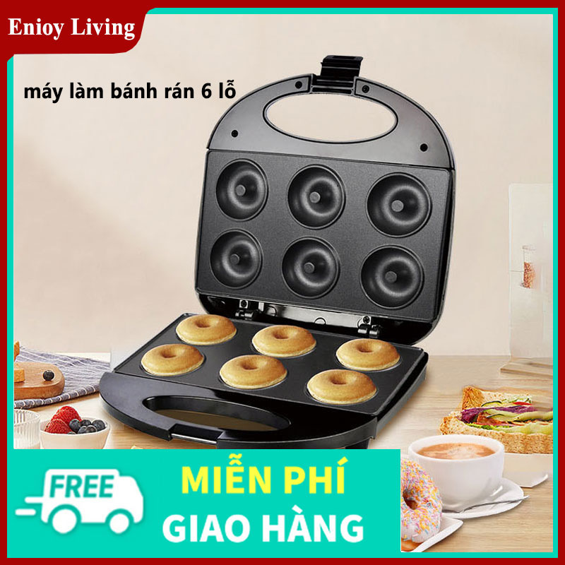Máy làm bánh rán đa năng 750W 6 lỗ máy làm bánh rán máy làm bánh máy ăn sáng