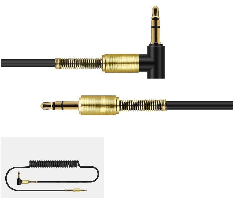 Dây nối dài âm thanh AUX 2 đầu đực chống gãy, Jack Cắm AUX Co Giãn Âm Thanh 1,5M bẻ Góc 90 Độ Mạ Vàng cao cấp,Cáp Âm Thanh Đầu Đực 3.5mm Dây L Góc Xe Âm Thanh Tai Nghe 1 Mét SONGFUL
