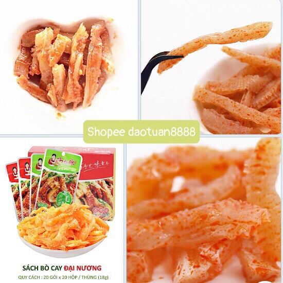 [HCM]XÁCH BÒ XÀO CAY GIÒN SIÊU NGON 18g (GÂN BÒ CAY)