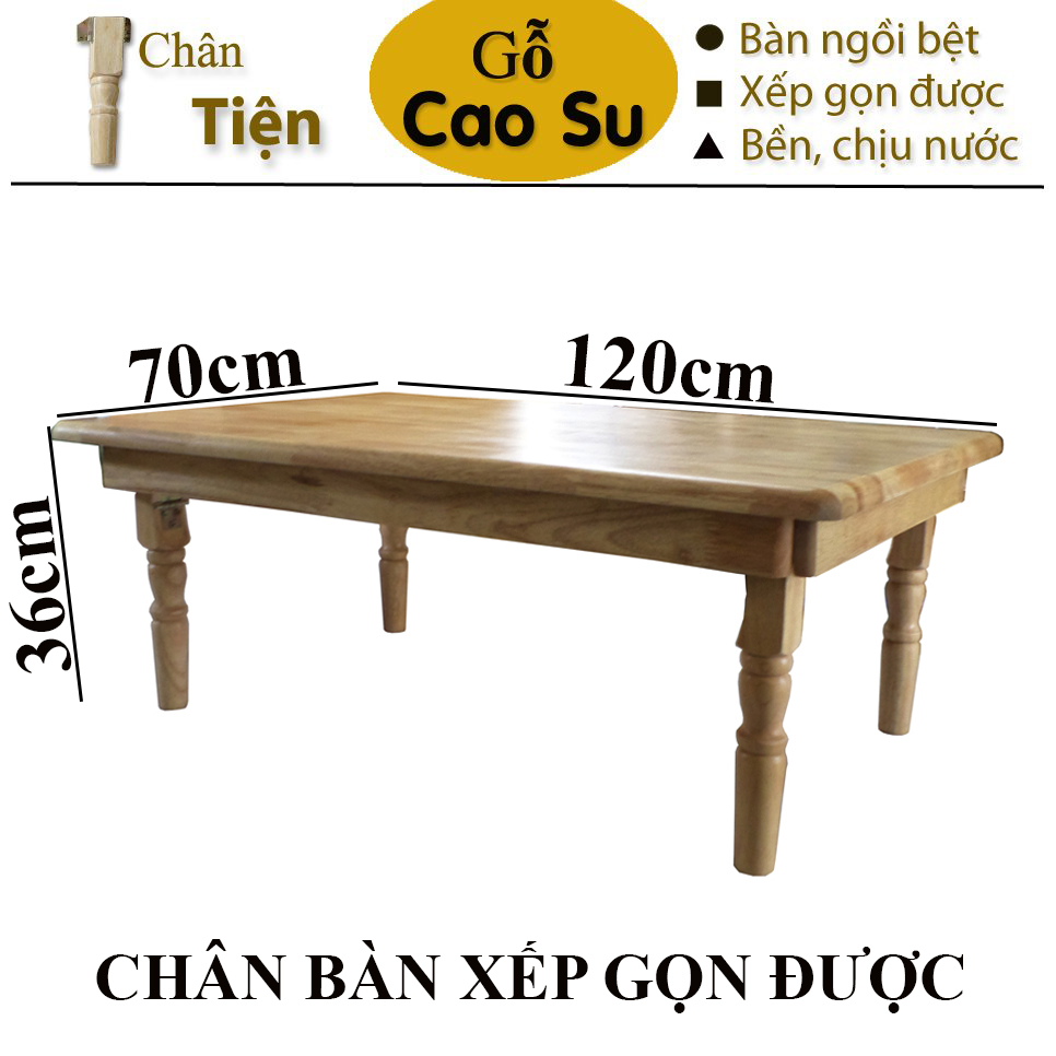 [HCM]Bàn gỗ ngồi bệt xếp gọn chân tiện 1.2m, bàn sofa bằng gỗ dài 120cm, rộng 70cm và cao 36cm, chân bàn xếp gọn được; bàn ăn ngồi bệt 1.2m bằng gỗ, bàn trà gỗ 1.2m chân xếp gọn (Tự nhiên)