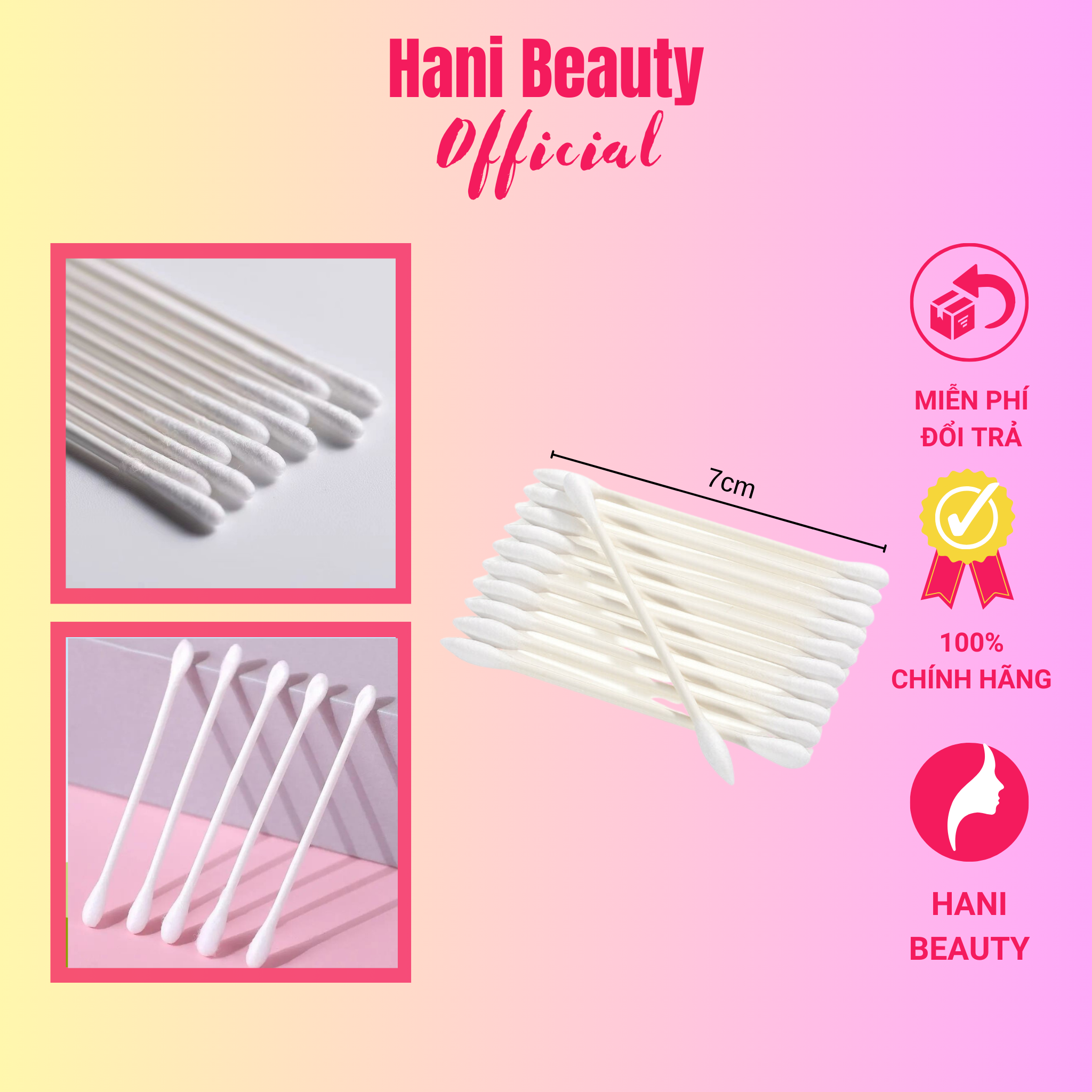 1 Gói bông ngoáy tai (Gói 90 cái) - Hani Beauty