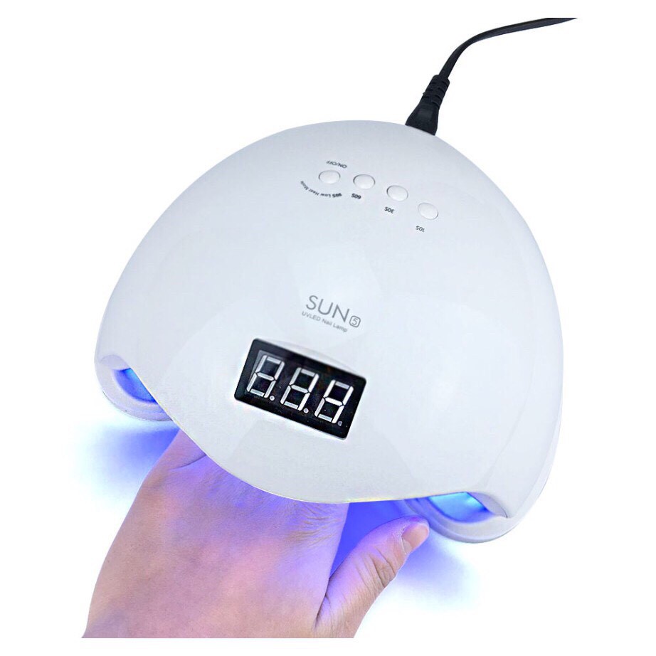 Máy Sấy Khô Móng Tay Chính Hãng Máy sấy khô móng tay SUN 5 rút ngắn thời gian đắp gel và sơn gel. Thiết kế full LED/UV nên khô nhanh - bền - bóng sơn hơn