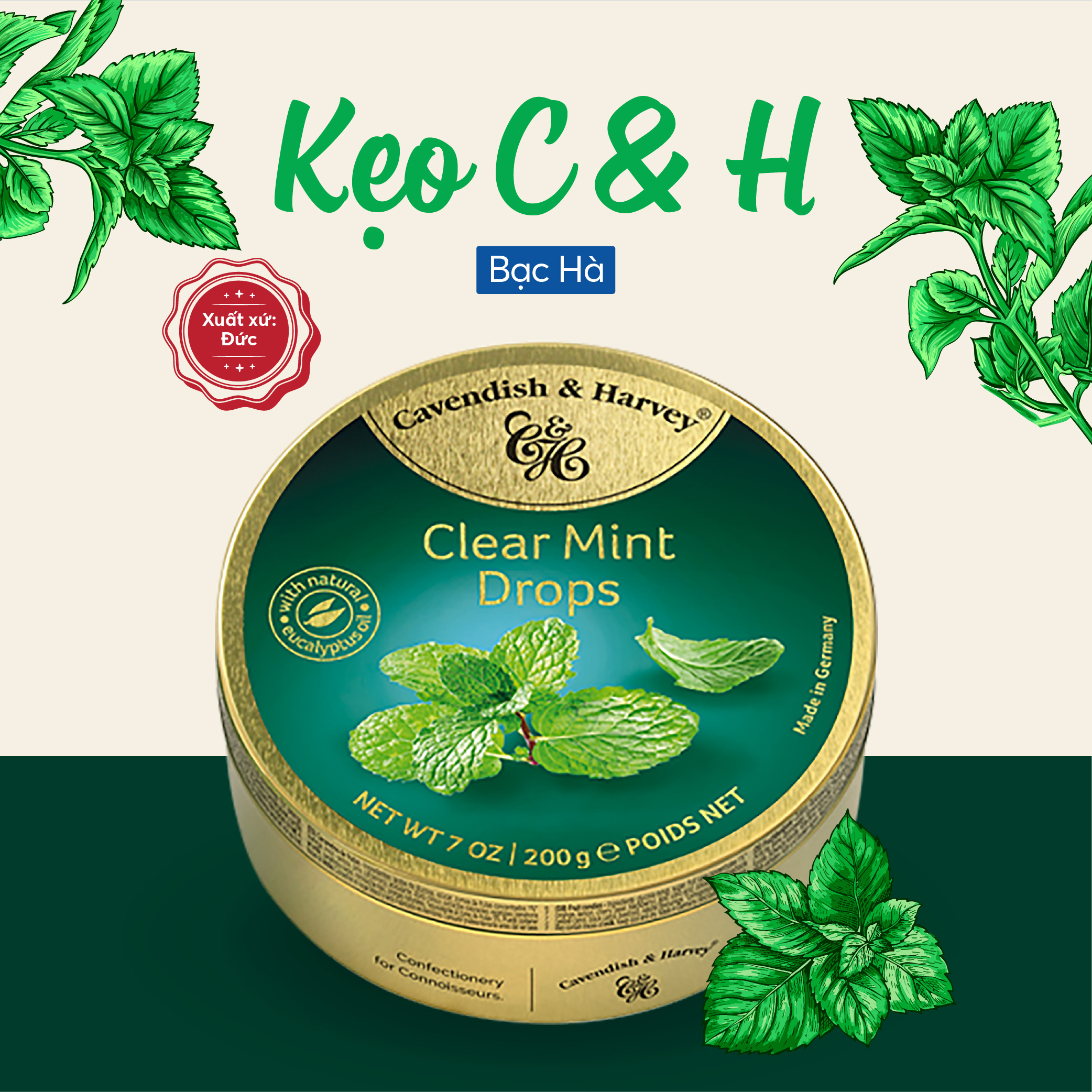 Kẹo c&h clear mint 200g