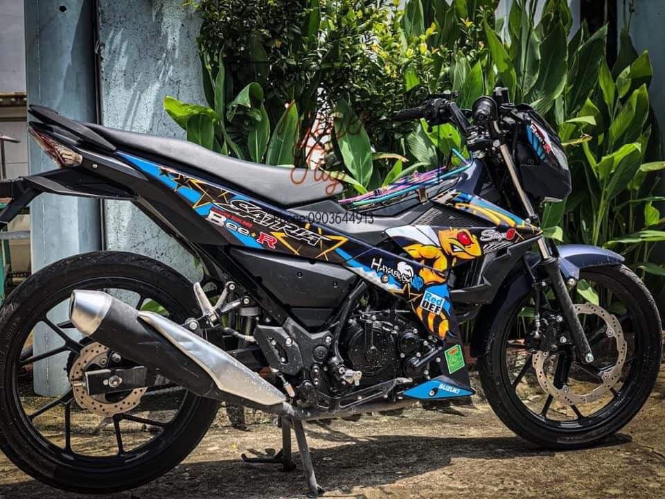 Tem Rời Satria mẫu con ong màu đen xanh vàng trắng