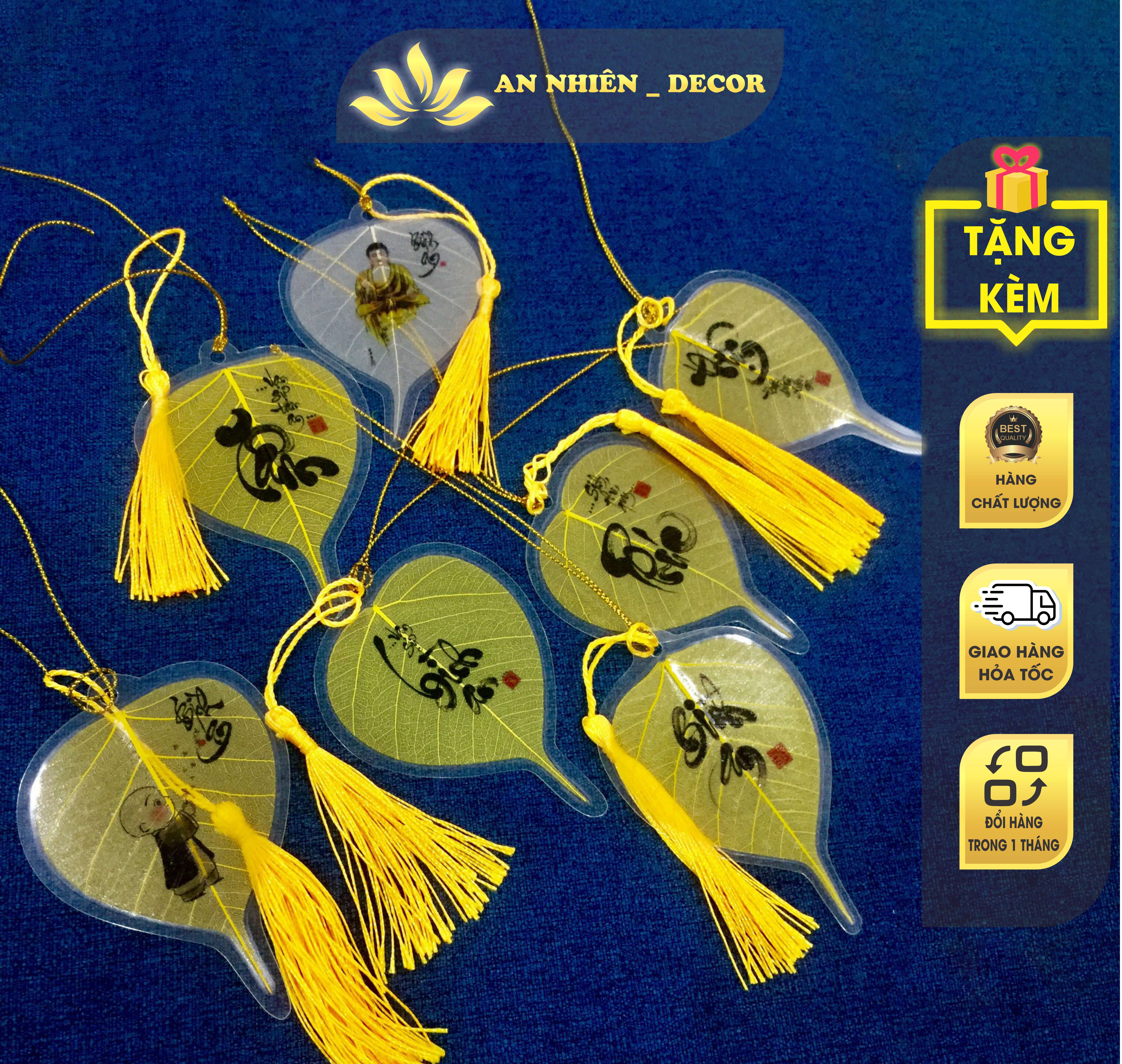 Lá bồ đề phong thủy, là bồ đề trang trí - hoàng loại i, tặng kèm tua vàng và phong bao quà