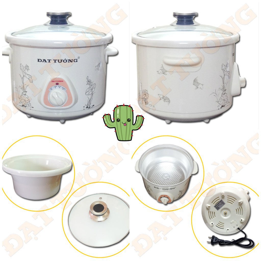 Nồi Kho Cá - Nấu Cháo Chậm Đa Năng Đạt Tường 1,5L - 2,5L Chính Hãng