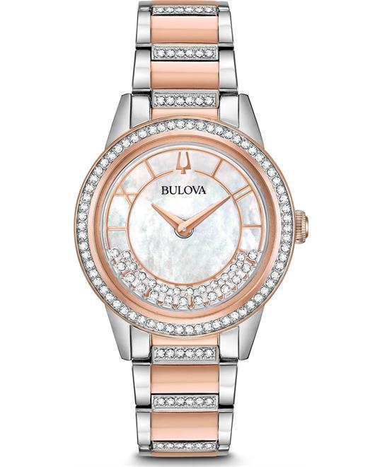 Bulova nữ 98l246 turnstyle swarovski crystals watch 33mm