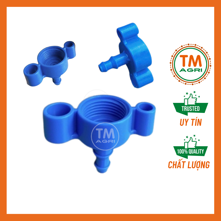 Bịch 50 cái Nối ren trong 17mm ra đuôi 6-8ly gắn các loại béc tưới có đuôi ren ngoài 17mm