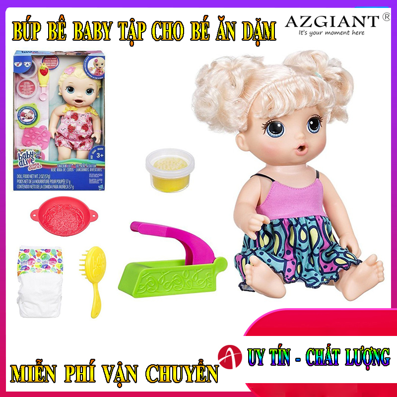 Búp Bê Baby Alive Đồ Chơi An Toàn Cho Bé Tập Ăn Dặm Tiêu Chuẩn Acc Mỹ  Búp Bê Có Thể Ăn Và Đi Bô Như Thật Giúp Bé Phát Triển Trí Não Và Tình Cảm Búp Bê Cao 35Cm.