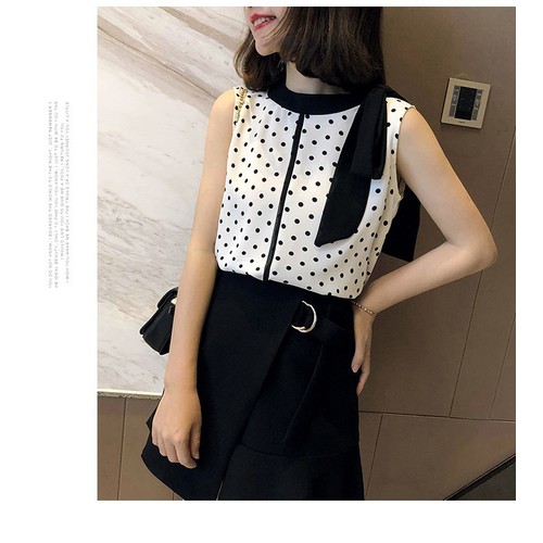Áo chấm bi sát nách helen