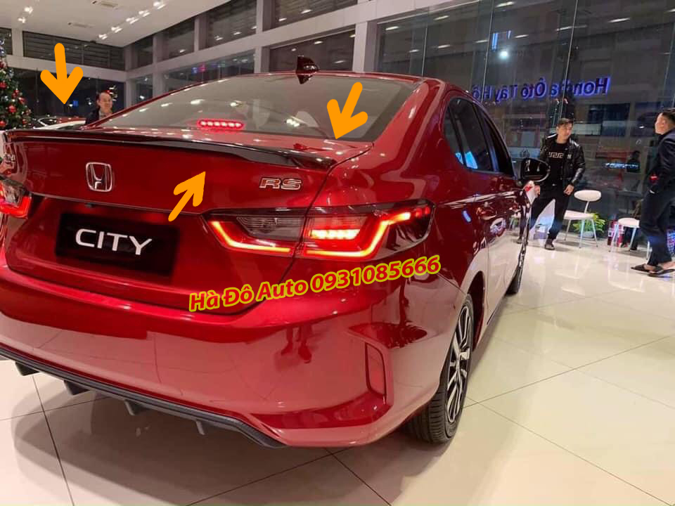 Đuôi Gió City 2021 2022 2023  Sơn Sẵn Màu Đen Bóng Loại Dán - Cánh Gió Honda City 2021 2022 2023