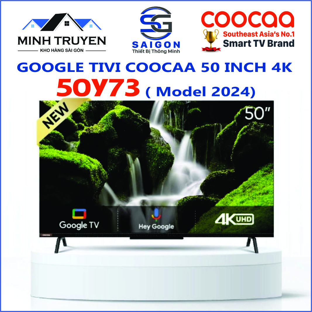 Google Tivi Coocaa 4K 50 Inch 50Y73 ( Model mới 2024) - Bảo hành chính hãng tận nhà 24 tháng