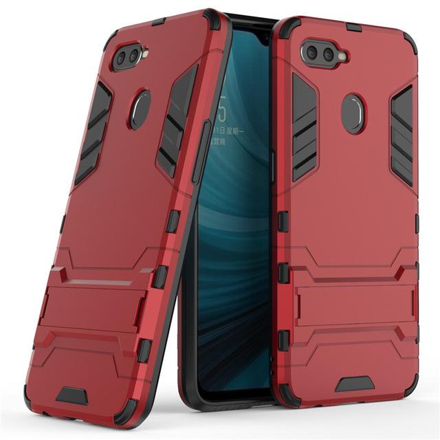 [6 màu] Ốp lưng chống sốc Iron Man cho Oppo A5s hai lớp bảo vệ máy, chân chống lưng tiện lợi