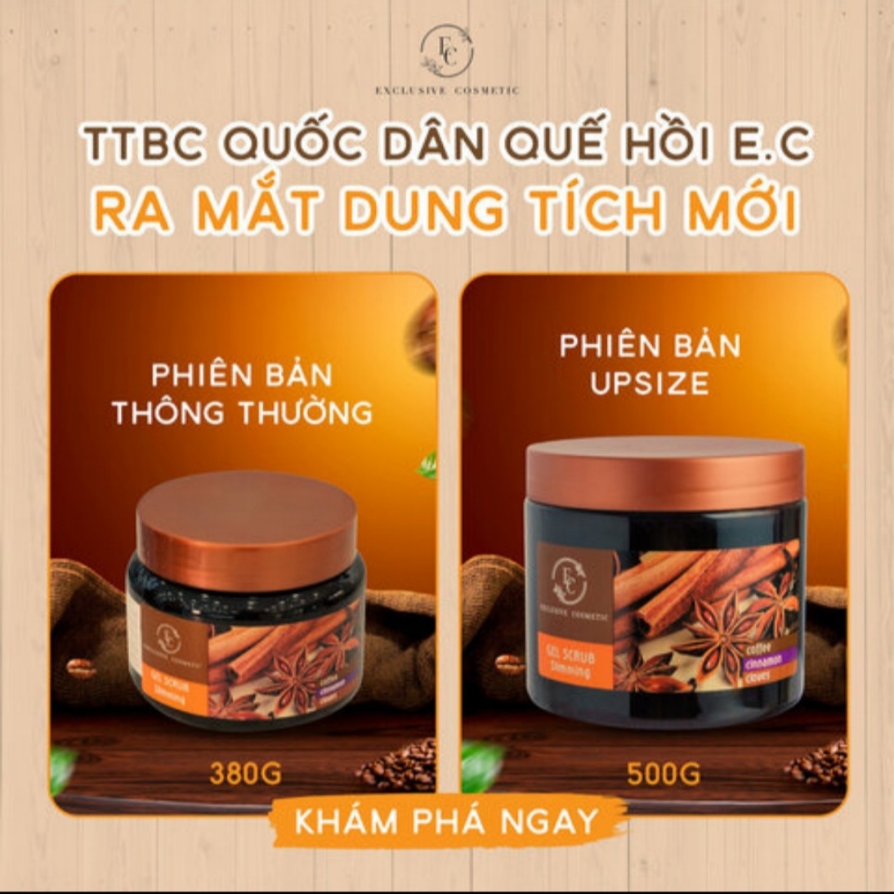 Tẩy tế bào chết body quế hồi cà phê nga - tái tạo làn da giúp săn chắc cơ thế