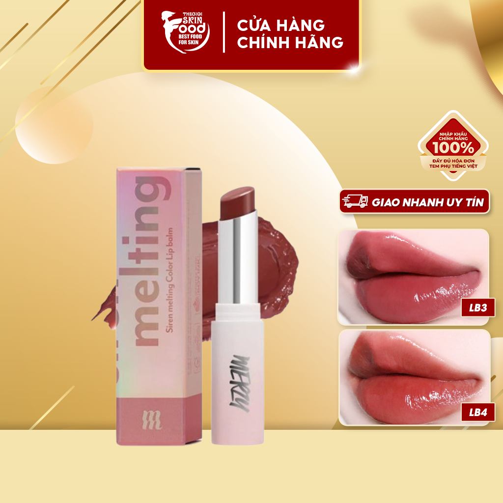 [NEW] Son Dưỡng Ẩm Có Màu Cho Môi Mềm Mịn, Căng Mọng Merzy Siren Melting Color Lip Balm 3g