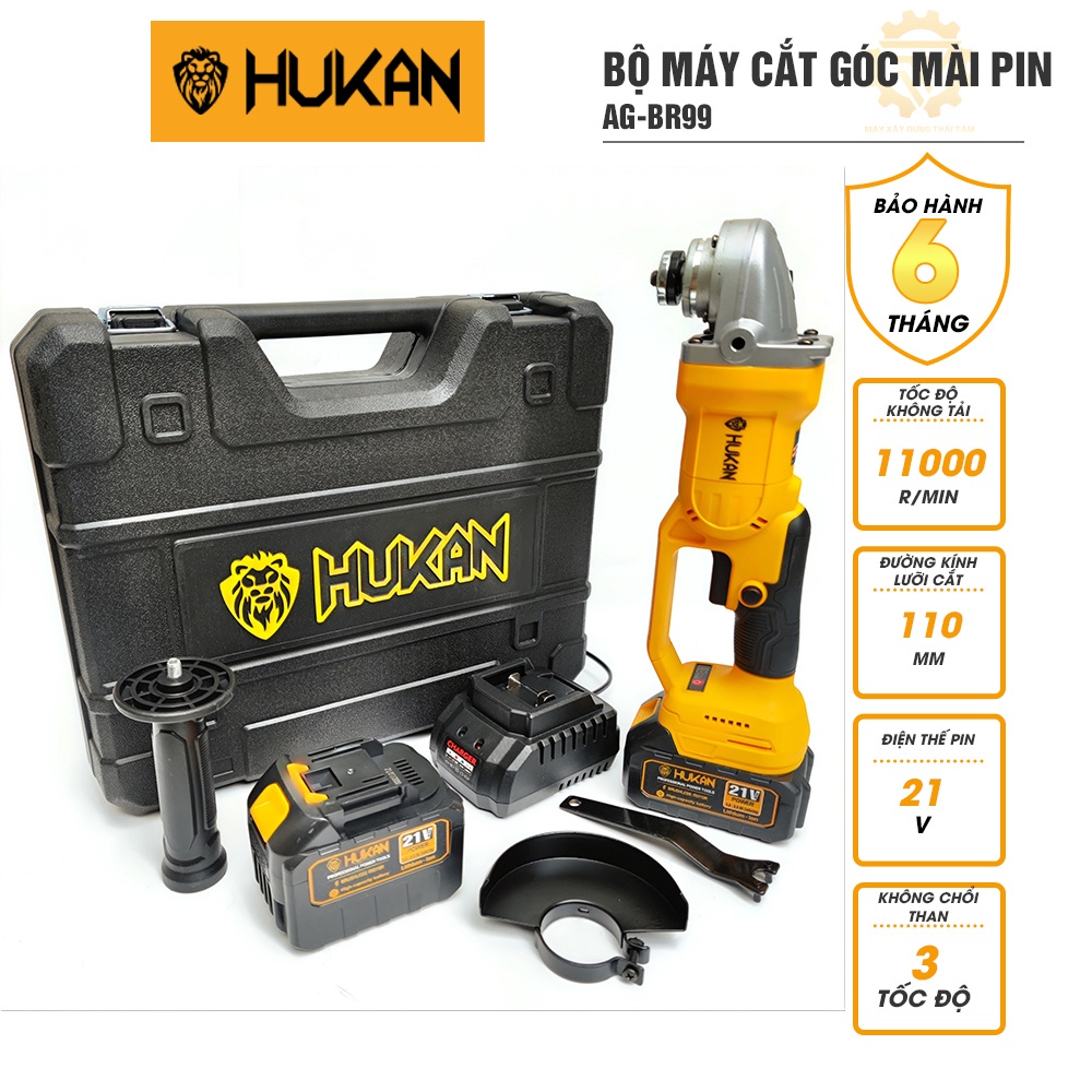 Máy Mài Dùng Pin Không Chổi Than Hukan AG-BR99 - Máy cắt pin Hukan cao cấp bảo hành 12 tháng