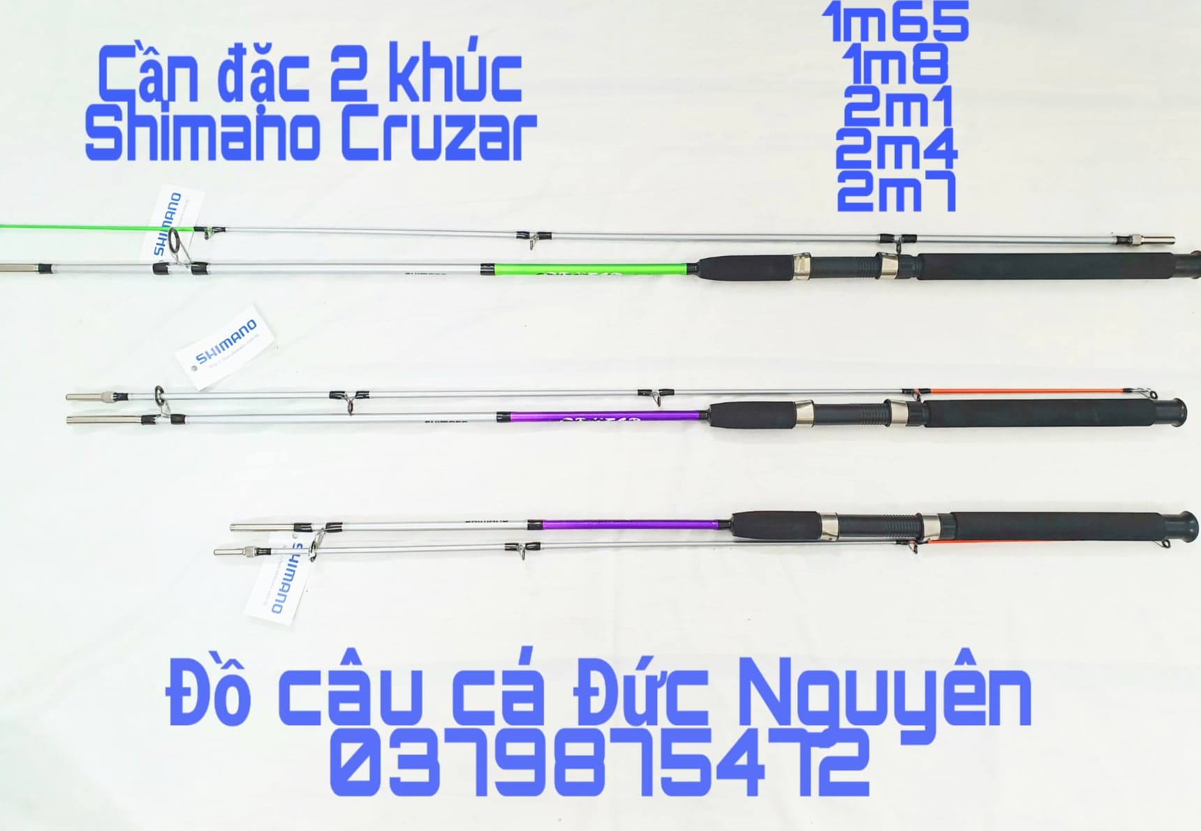 Cần câu câu đặc ruột 2 khúc Shimano Cruzar tùy chọn size 1m65 1m8 2m1 2m4 2m7 - ĐỒ CÂU CÁ ĐỨC NGUYÊN