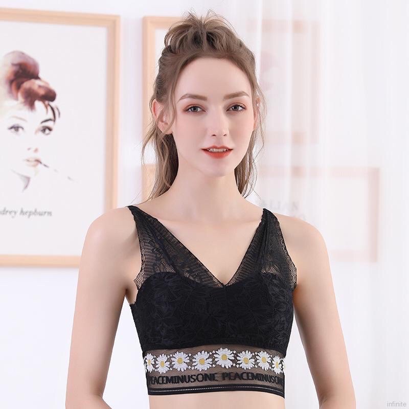 Áo bra dáng dài đẹp, áo bra ren dài hình hoa cúc^ uyên vũ shop ^