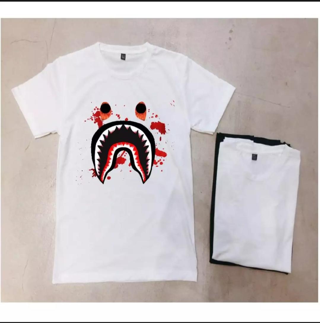 [HCM]Áo thun nam form rộng Hàn Quốc in hình Cá Mập vải dày mịn mát