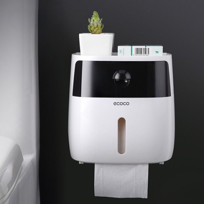 Hộp đựng giấy vệ sinh 2 tầng cao cấp Ecoco dán tường
