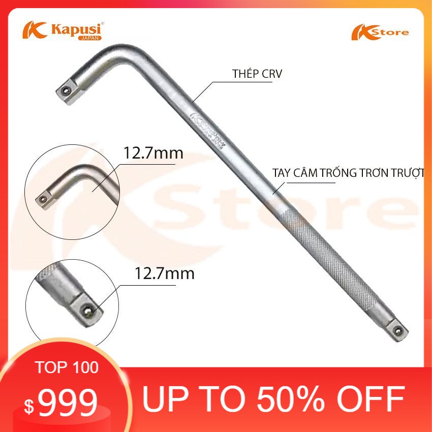 Các cỡ cần siết chữ l kapusi japan, cần mở ốc chữ l, tay siết lực cong dạng chữ l vặn đầu tuýp đầu khẩu