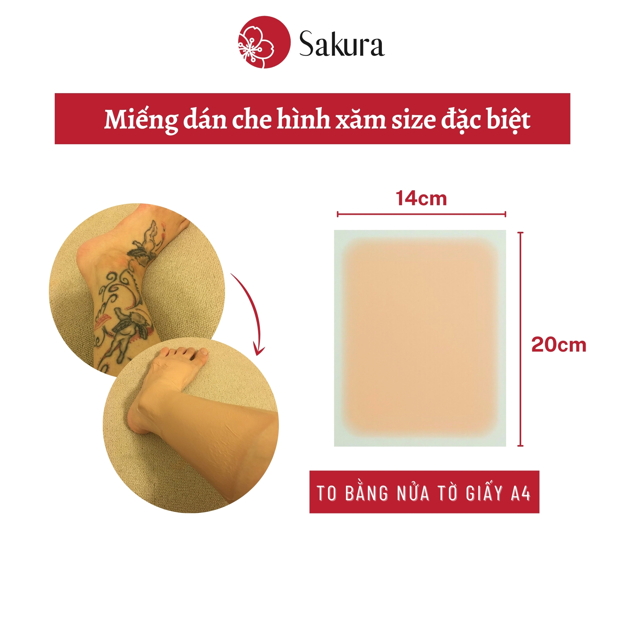 Miếng dán che hình xăm Japan 26x7cm Urgo che hình xăm chữ hình xăm nhỏ  chất liệu silicon an toàn siêu mỏng bám chắc trên da 3 đến 5 ngày không  bong