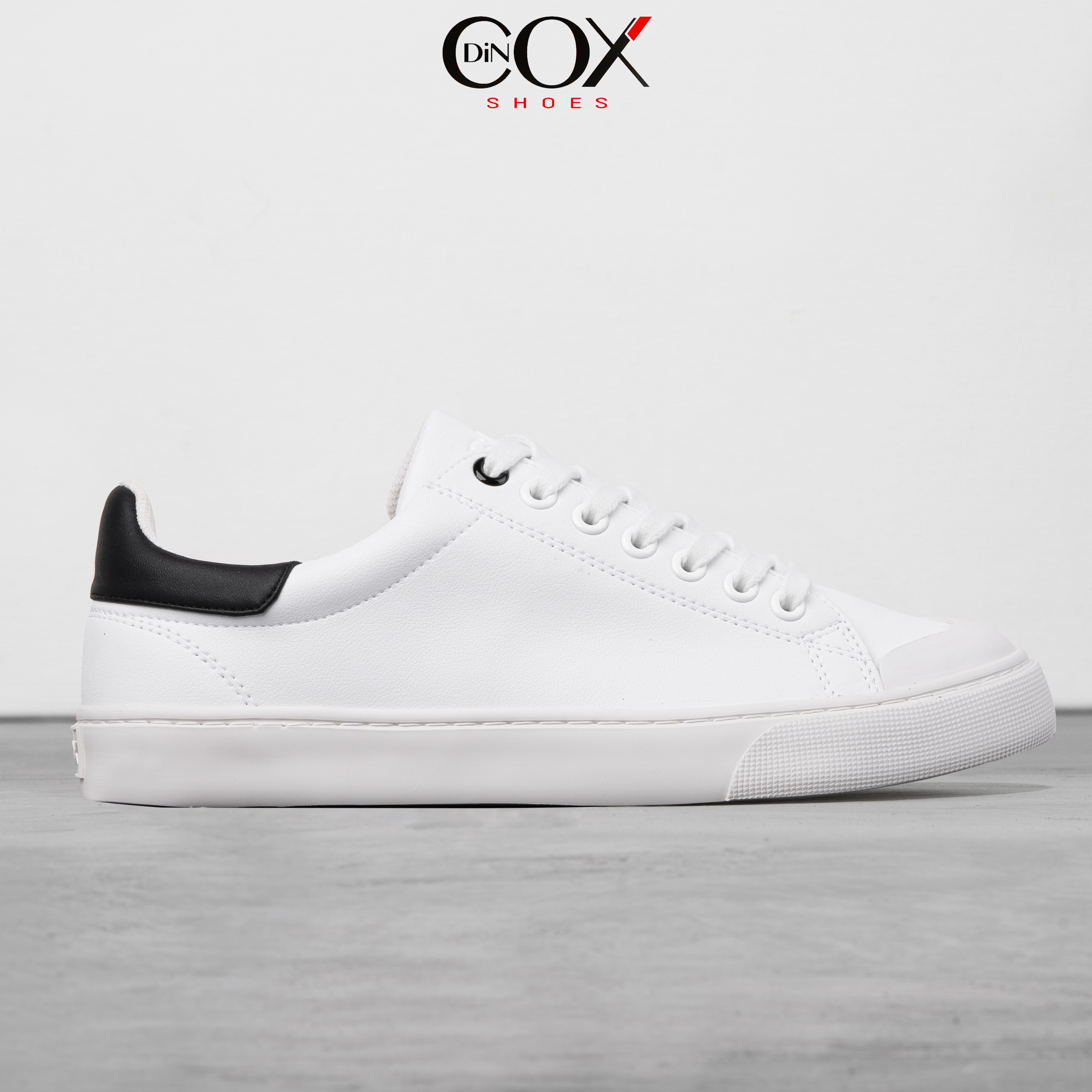 Giày Sneaker Da Nam DINCOX C13 White/Black Cách Điệu Sáng Tạo