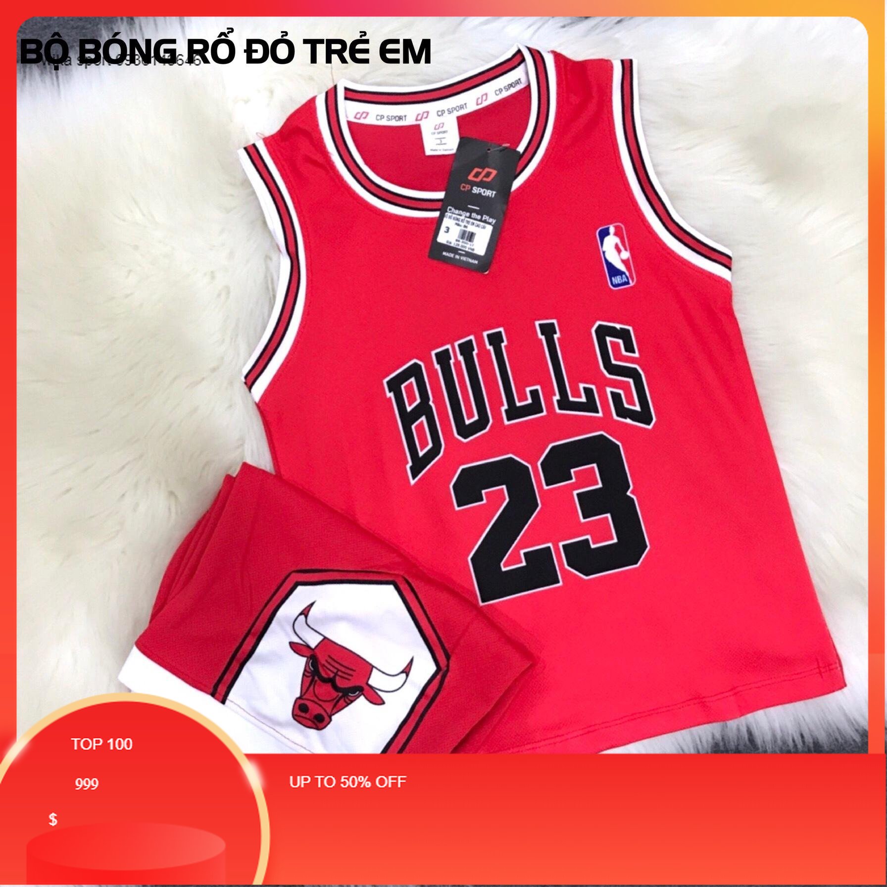 BỘ QUẦN ÁO BÓNG RỔ TRẺ EM BULLS HÀNG CP
